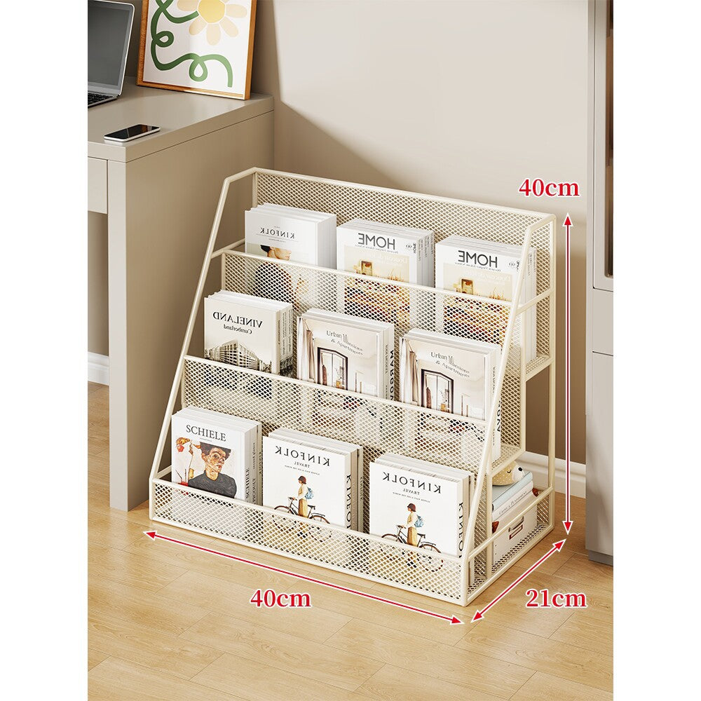 Schräg Mesh Rollender Magazin- und Buchdisplayregal mit Feststellrollen