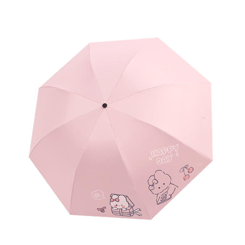 Damen Falt-Regenschirm mit verspieltem Design und fröhlichem Motiv Karnz