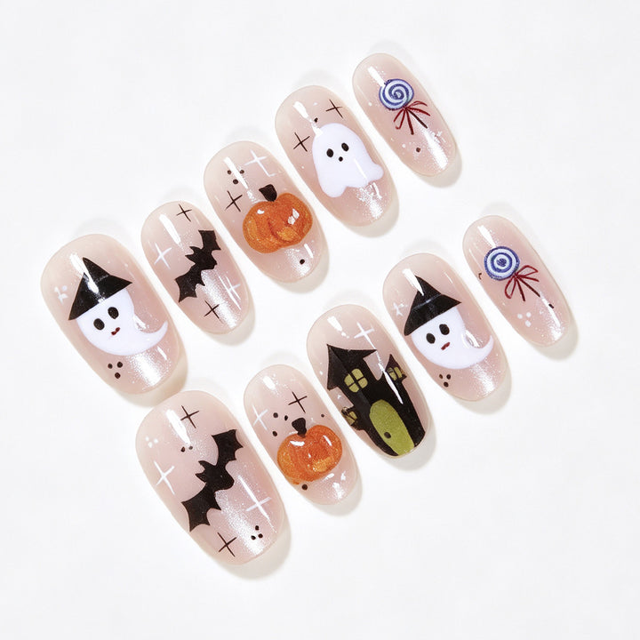 Halloween-Themen Künstlerische Press-On Nagelset Karnz