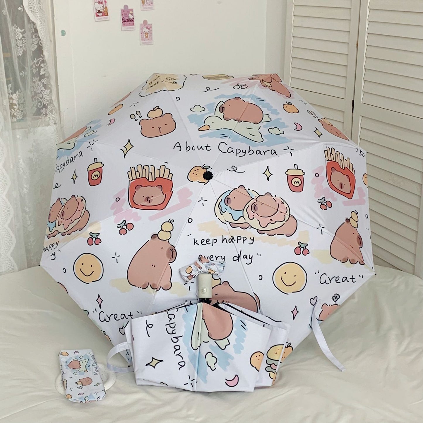 Damen Faltbarer Regenschirm mit Tiermotiven Karnz