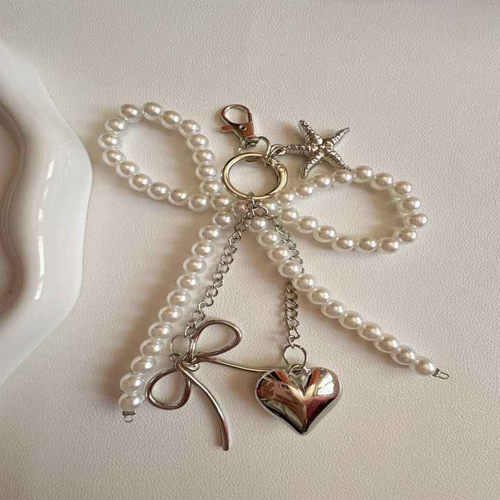 Elegante Perlen Charm Schlüsselanhänger Karnz