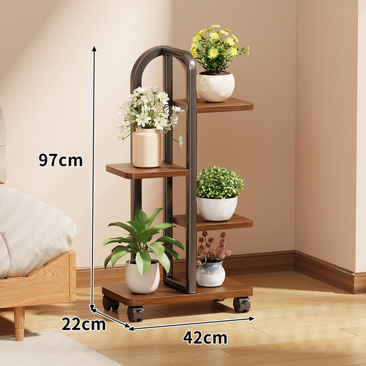 Rollendes vertikales Pflanzendisplay-Regal mit Bogengriff