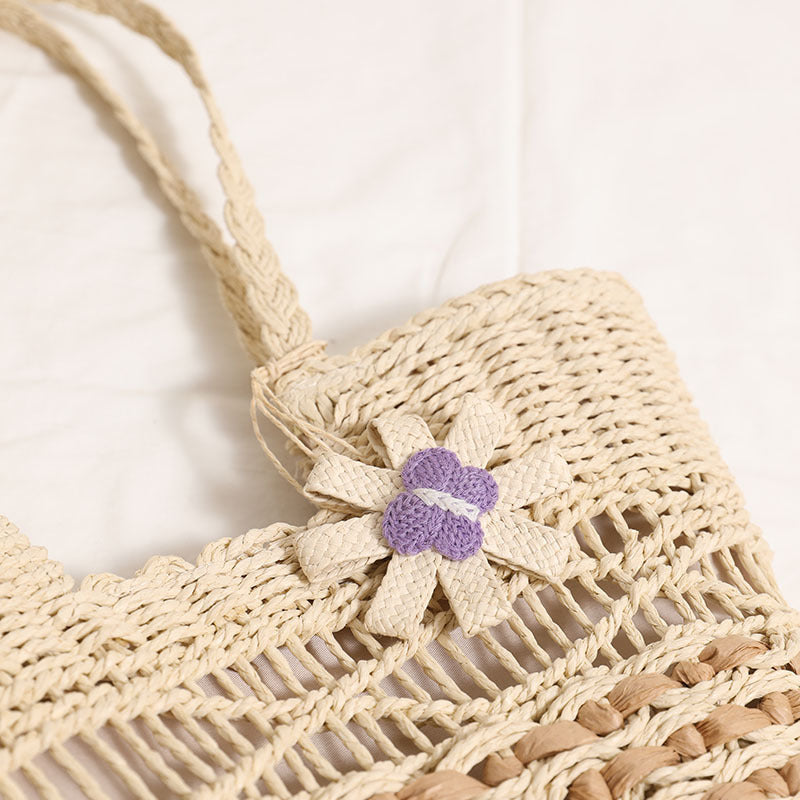 Damen Korbtasche mit floralem Dekor Karnz
