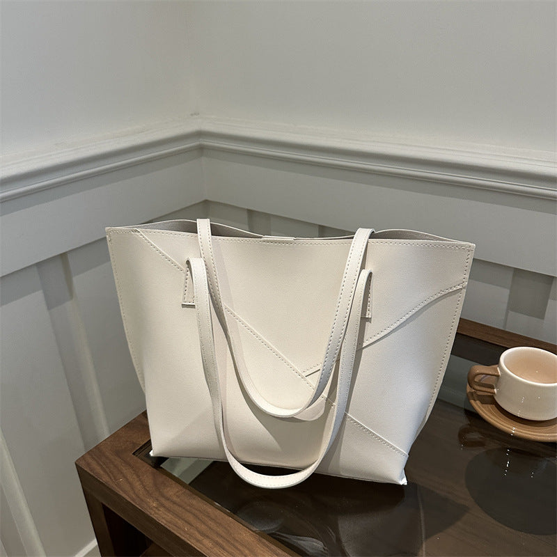 Strukturierte Leder-Shopper Tasche