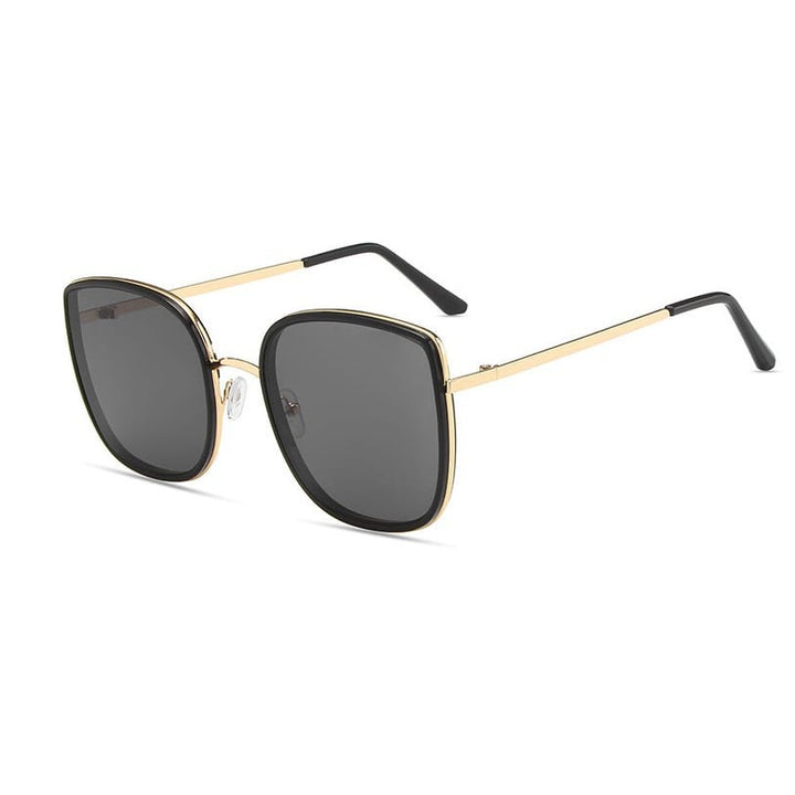 Damen moderne quadratische Sonnenbrille mit breiten Bügeln Karnz