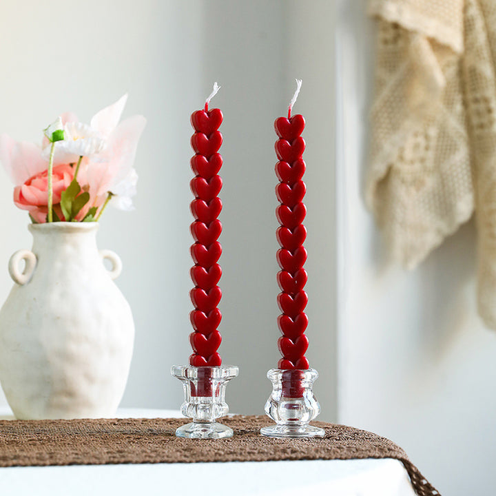 Dekorativer Kerzenständer aus geribtem Glas im Vintage-Stil
