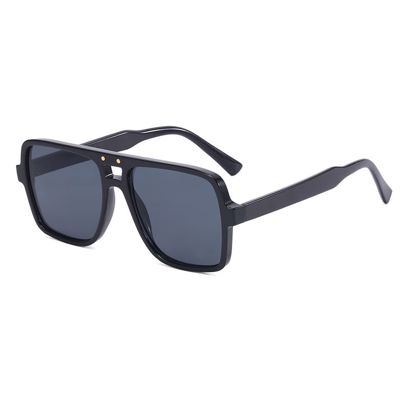 Damen quadratische oversized Sonnenbrille mit modischem transparentem Rahmen Karnz