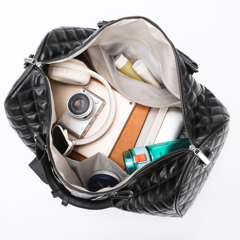 Gepolstertes Leder Reise Duffle Bag