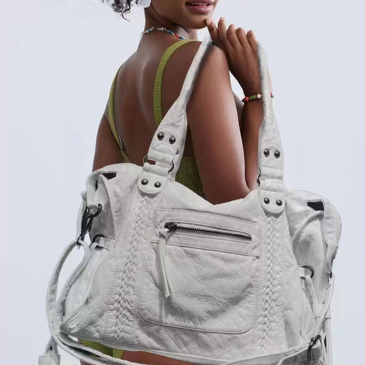 Damen Schultertasche PU-Leder geräumig mit Laptopfach und verstellbarem Schulterriemen | Karnz