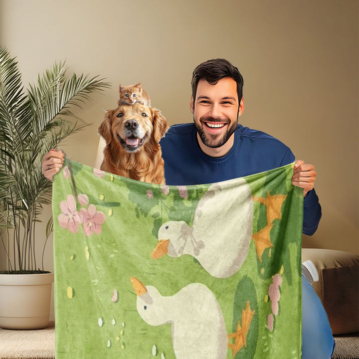 Launische Enten-Themen Fleece-Wurfdecke