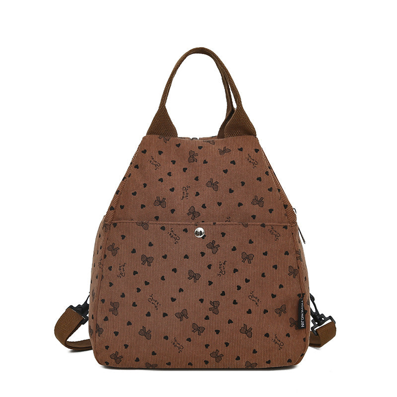 Cord-Rucksack mit Verspielten Motiven Karnz