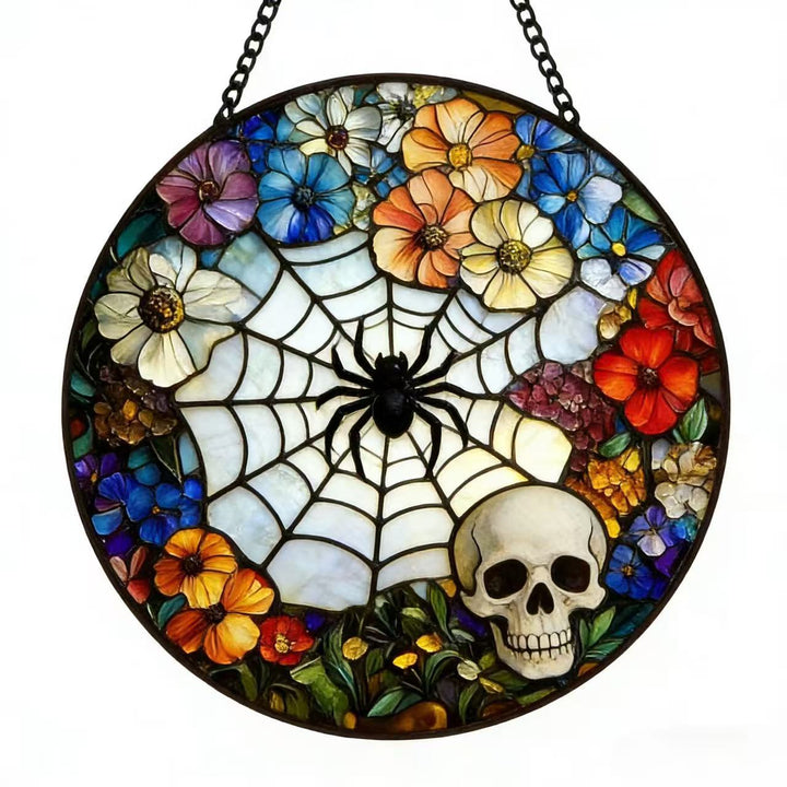 Dekorative Totenkopf Buntglas Wandkunst Karnz