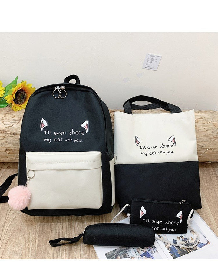 Fun-Themen Katzenprint Rucksack Set Karnz