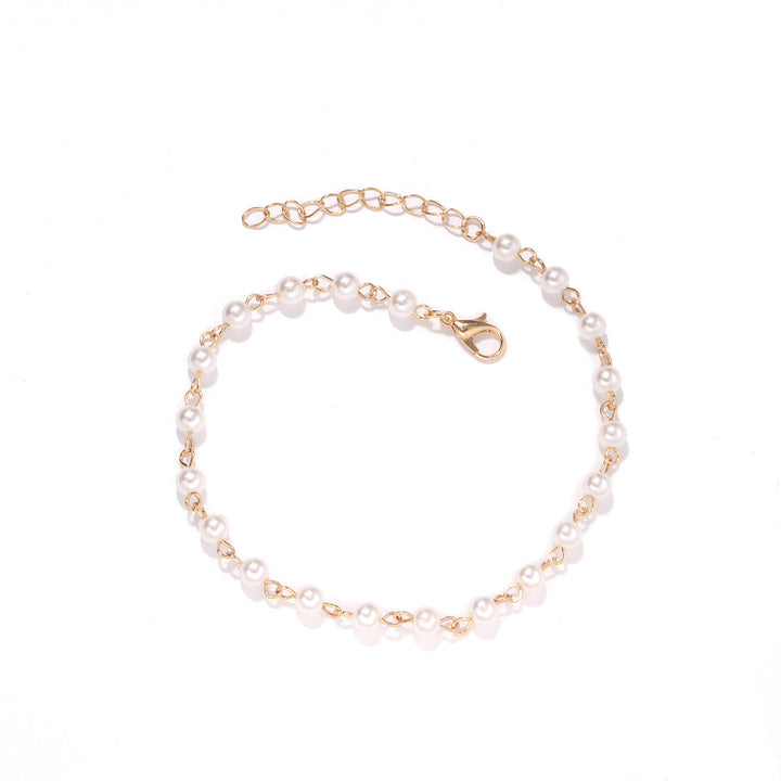 Elegante Perlenkette Fußkette Karnz