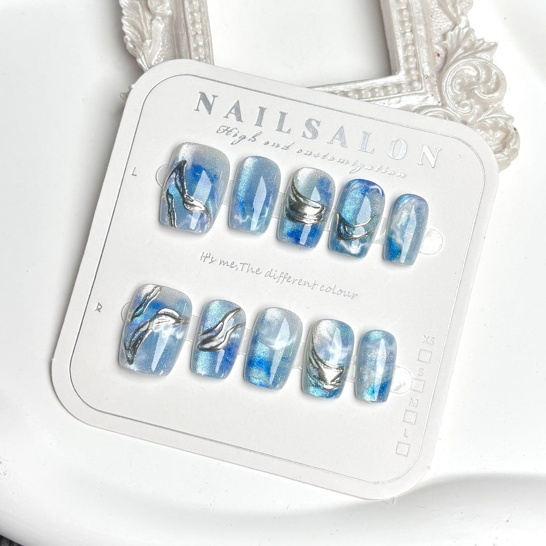 Ozean-inspiriertes dekoratives Press-On-Nagelset