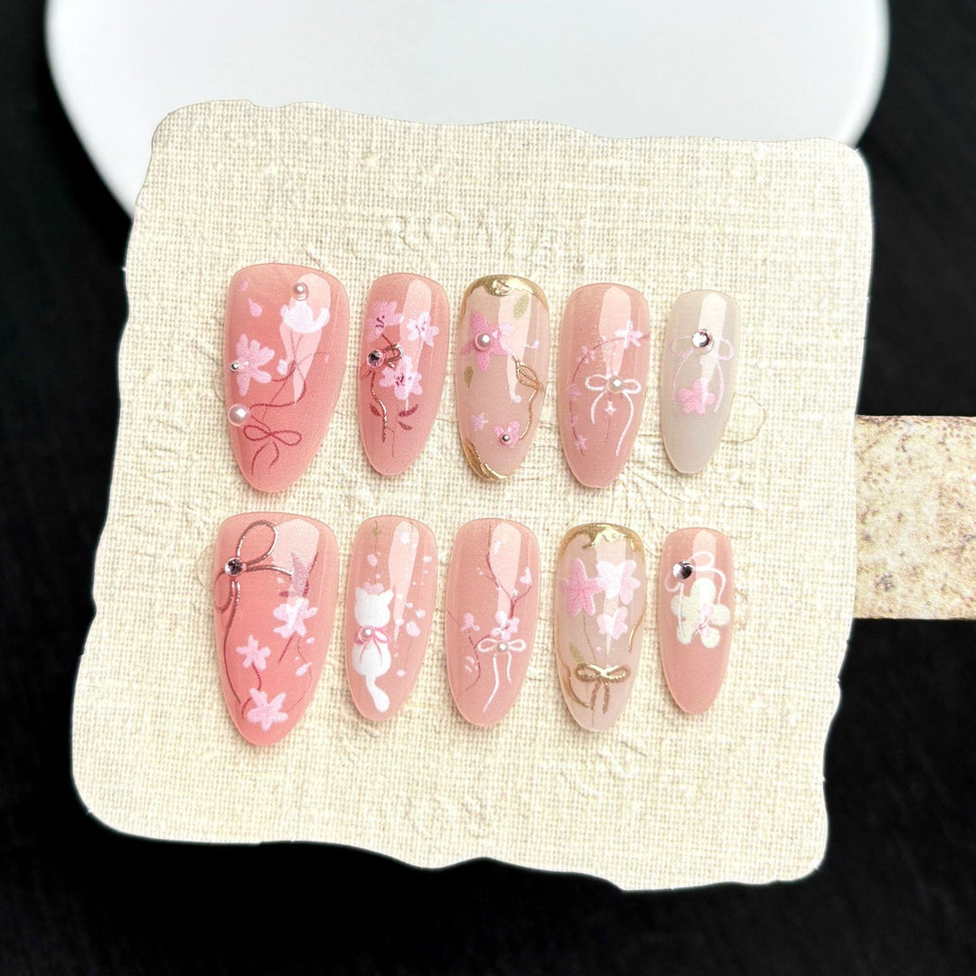 Dekoratives Floral Press-On Nagelset 1790745849