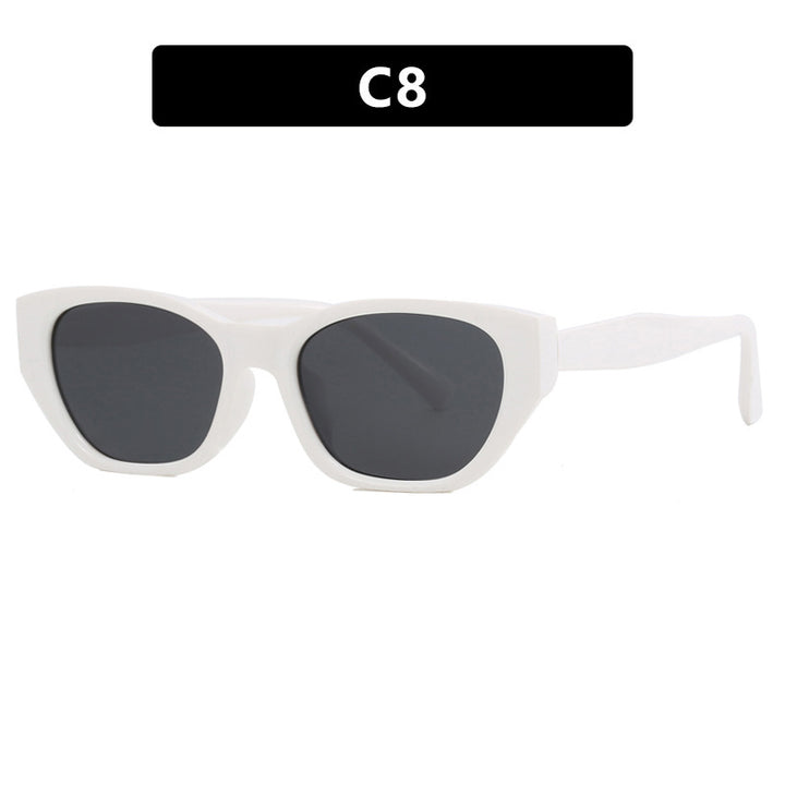 Damen Cat-Eye Sonnenbrille mit transparentem, geometrischem Rahmen Karnz