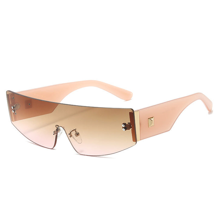 Damen trendige Sonnenbrille mit futuristischem Design Karnz