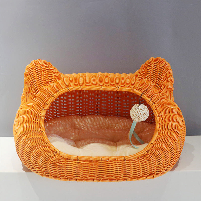 Gemütlicher Katzenkorb mit Ohrendesign Karnz