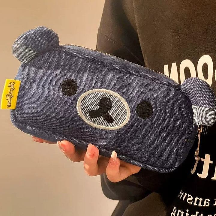 Niedlicher bärförmiger Denim-Stiftehalter