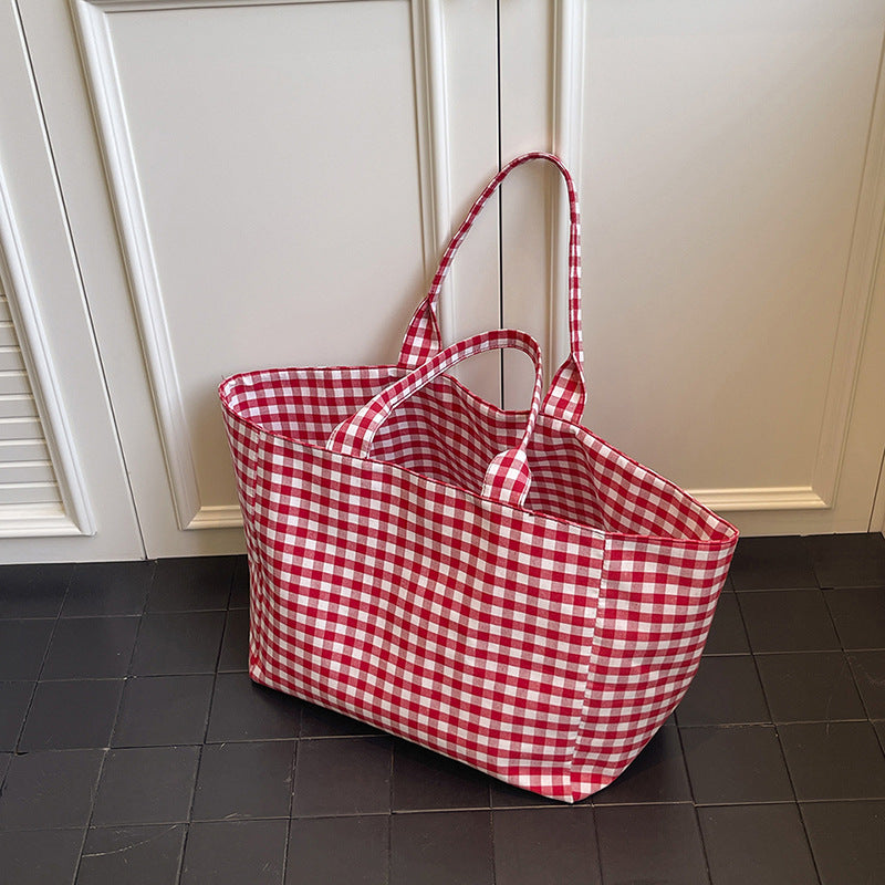 Stilvolle Karierte Utility Tote Bag Karnz