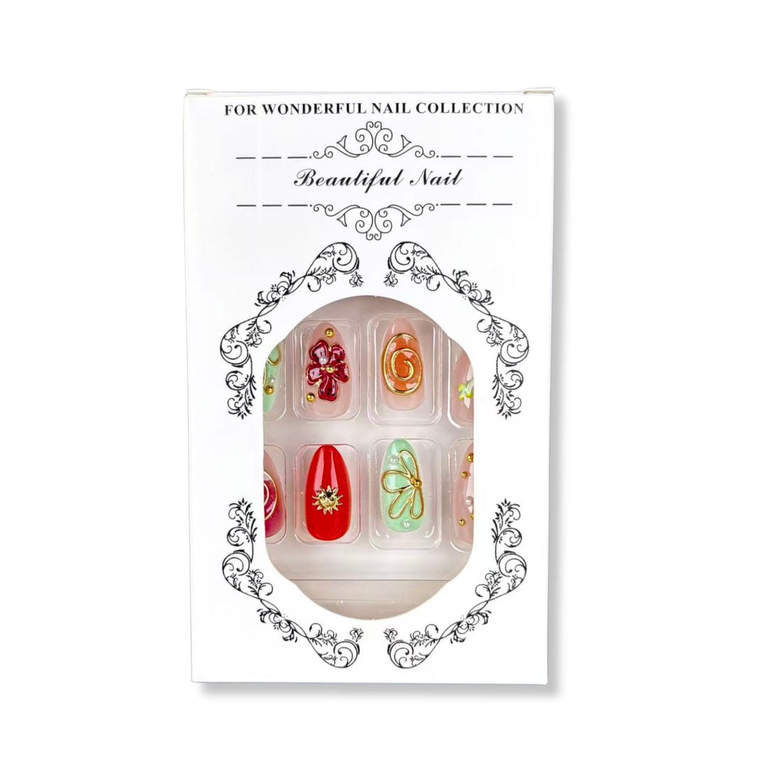 Kreatives Blumen-Design Press-On Nagelset
