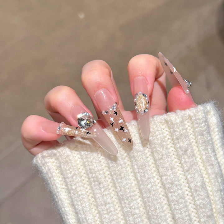 Künstlerische Premium Detaillierte Press-On Nagelkunst Karnz