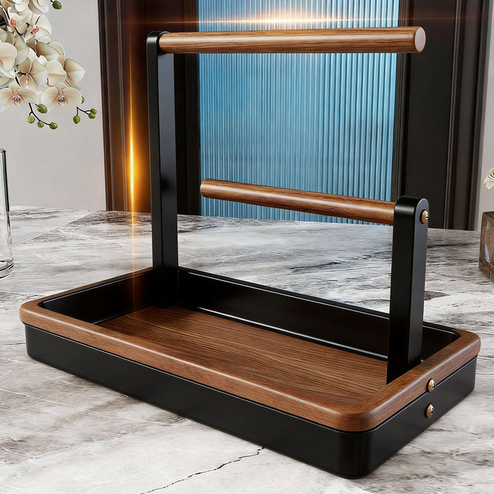 Holz Schmuck Organizer mit zwei Ebenen und Aufhängebügeln