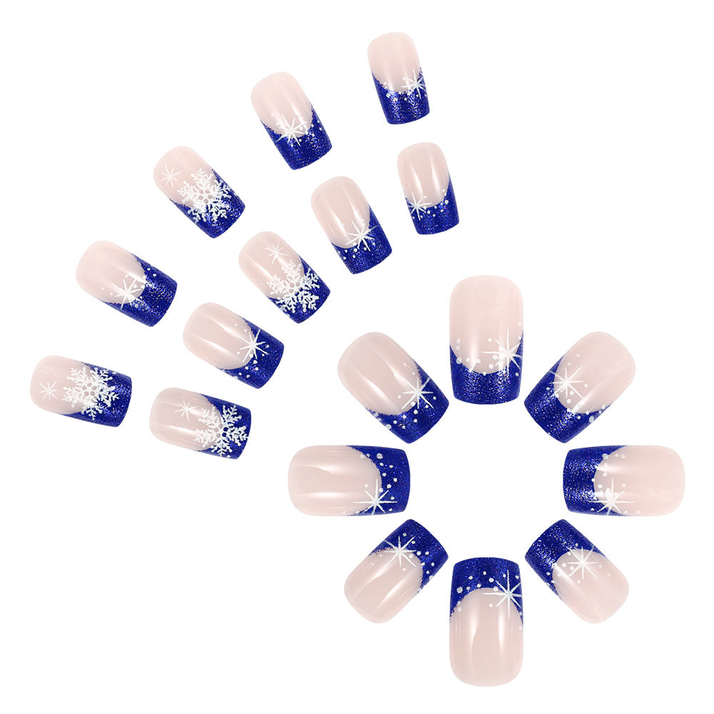 Winter-Themen Presse-On Nagelkunst Karnz