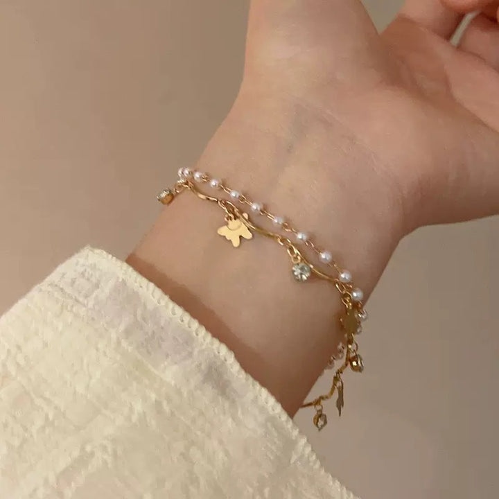 Gestuftes Opal- und Perlen-Halsband Karnz