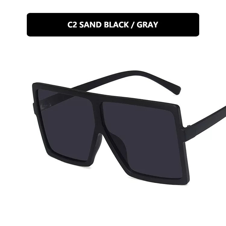 Damen moderne oversized Sonnenbrille mit transparentem Rahmen und stilvollen Gläsern Karnz