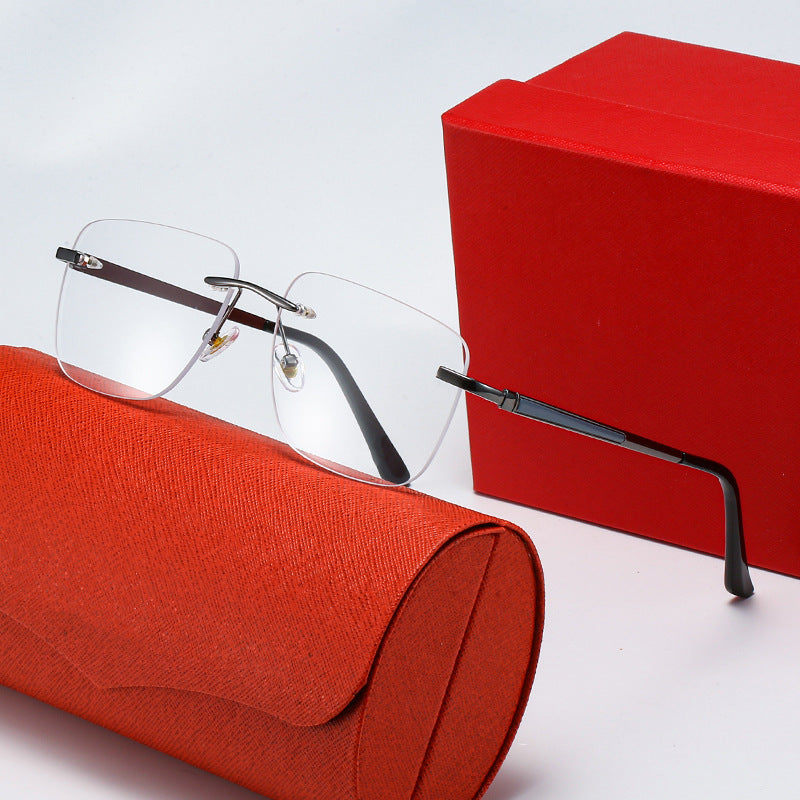 Damen modische rechteckige Halbrahmen-Sonnenbrille mit innovativem Design Karnz