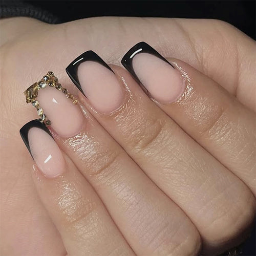 Premium Ombre Press-On Nail Set mit dekorativen Akzenten Karnz