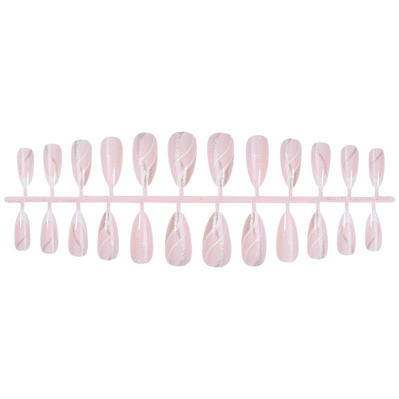 Premium Press-On Nail Art Set mit elegantem Wirbel-Design Karnz