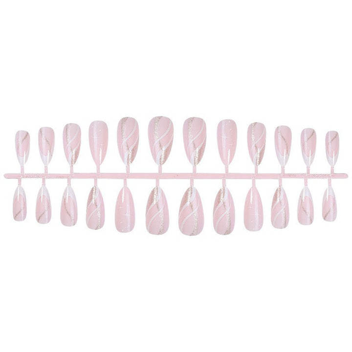 Premium Press-On Nail Art Set mit elegantem Wirbel-Design Karnz