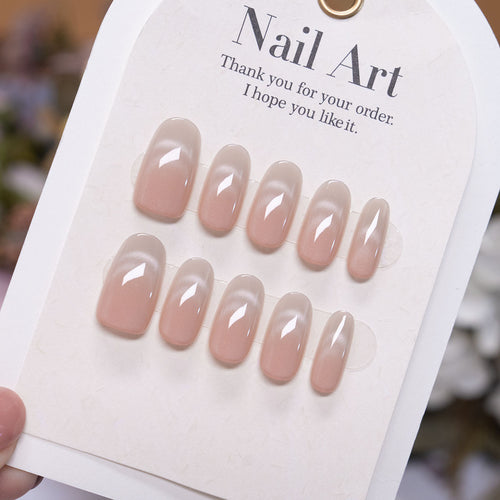 Natürlicher glänzender Press-On Nagelset