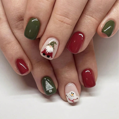 Festliche Winter-Themen Press-On Nagelkunst Karnz
