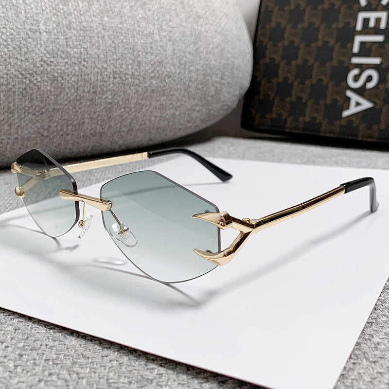 Damen geometrische Oversized-Sonnenbrille Karnz