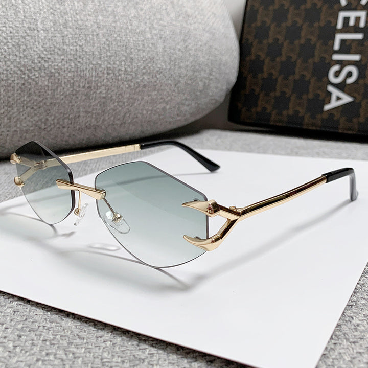 Damen geometrische Oversized-Sonnenbrille Karnz