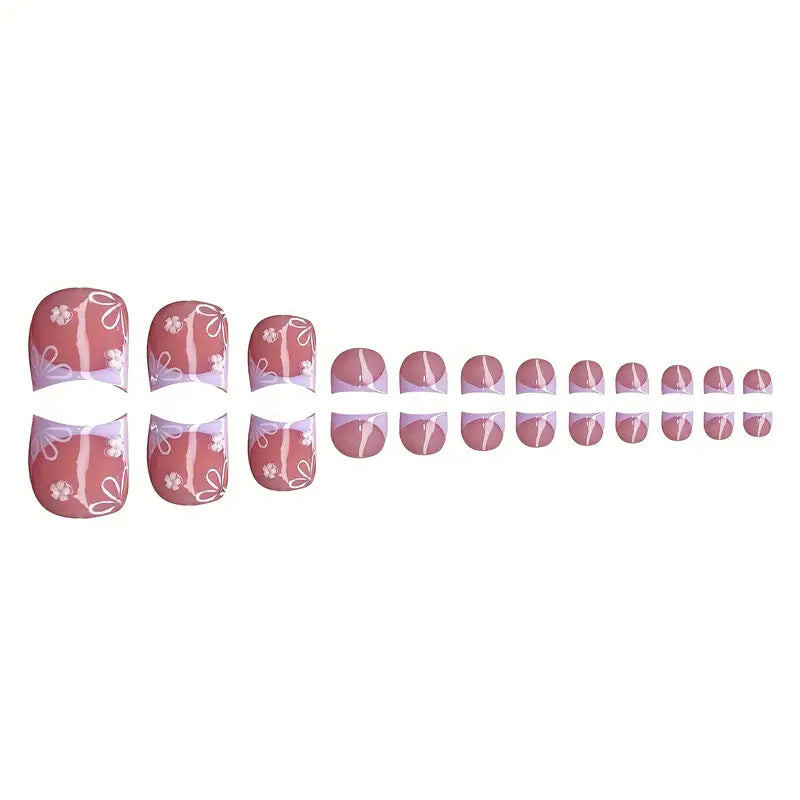 3D Floral Decorative Press-On Nails Set Karnz
