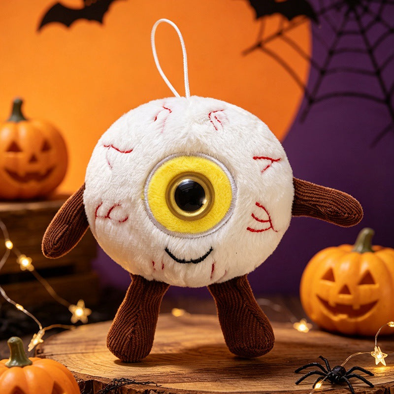 Plüsch-Halloween-Anhänger mit großem Monookular und Aufhängeschlaufe
