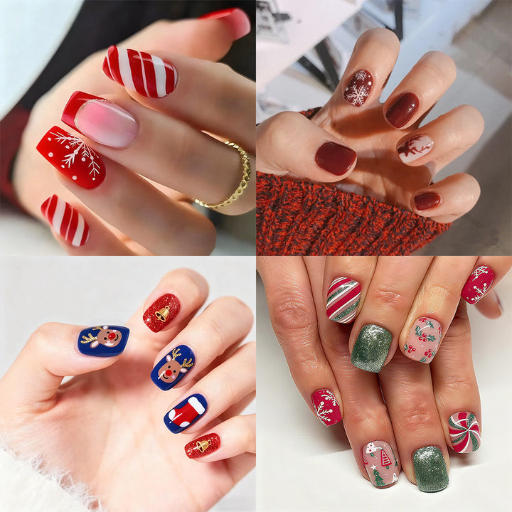 Kunstnagelset mit festlichem Weihnachtsdesign Karnz