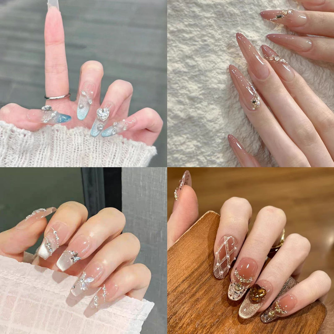 Ombre Lange-Stiletto Press-On Nägel Set Karnz