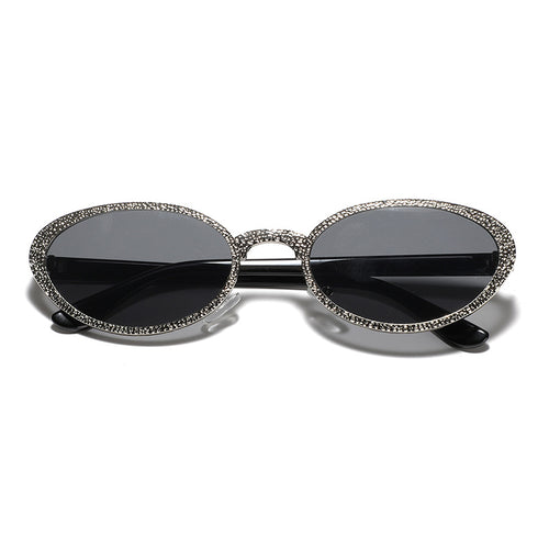 Damen Glamouröse Sonnenbrille mit funkelnder Rahmenverzierung Karnz