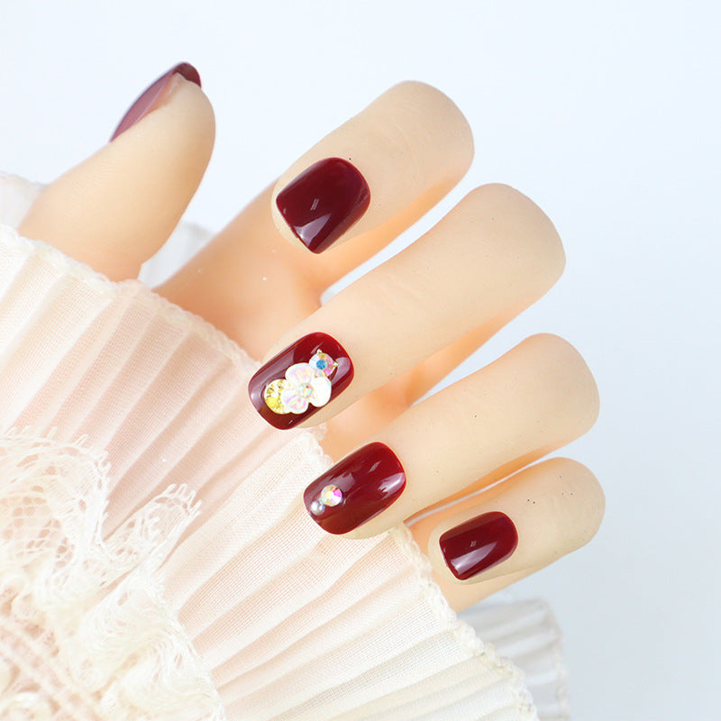 Elegantes Floral Press-On Nagelset