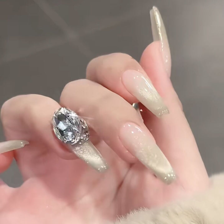 Glamouröses Lang Press-On Nagelset Karnz