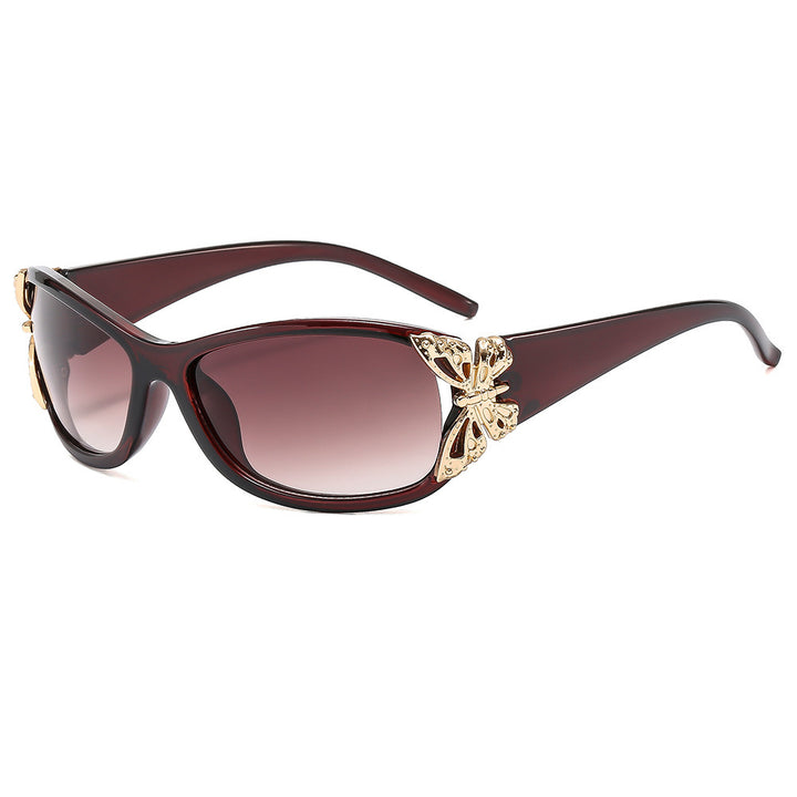 Modebewusste, mit Schmetterlingen verzierte Sonnenbrille Karnz