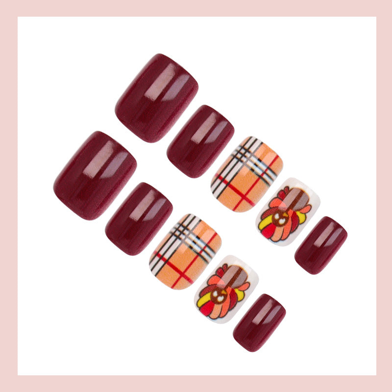 Kunstnagelset mit festlichem Thanksgiving-Motiv Karnz