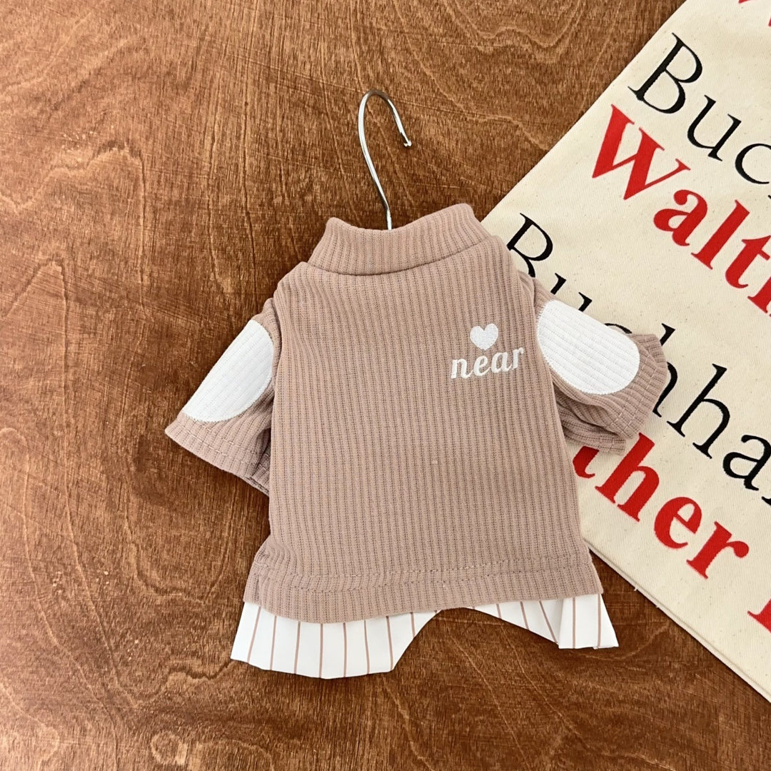 Rippstrick Baumwolle Mock-Neck Baby Pullover mit El Patch