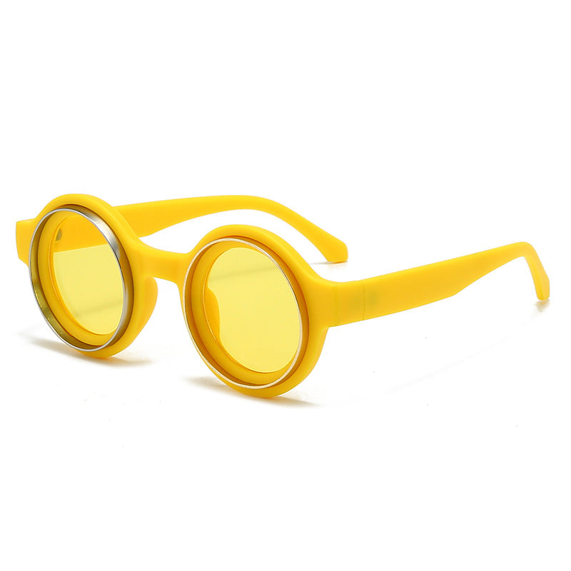 Damen modische runde Sonnenbrille mit auffälligem Design Karnz